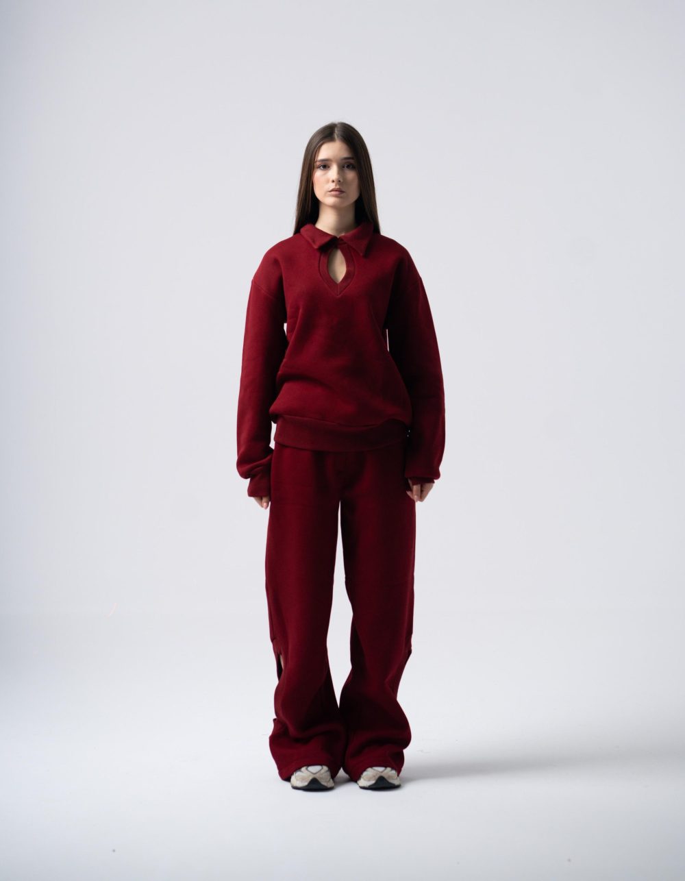 Eclips Pants Set in Burgundy