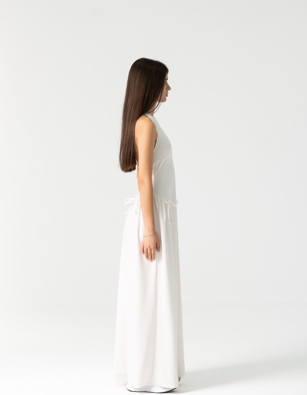 Ame Long Maxi Dress in  White - Image 3