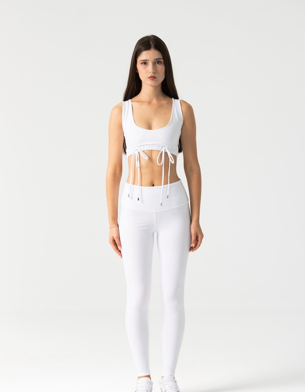Amiel Slim Leggings Set in White