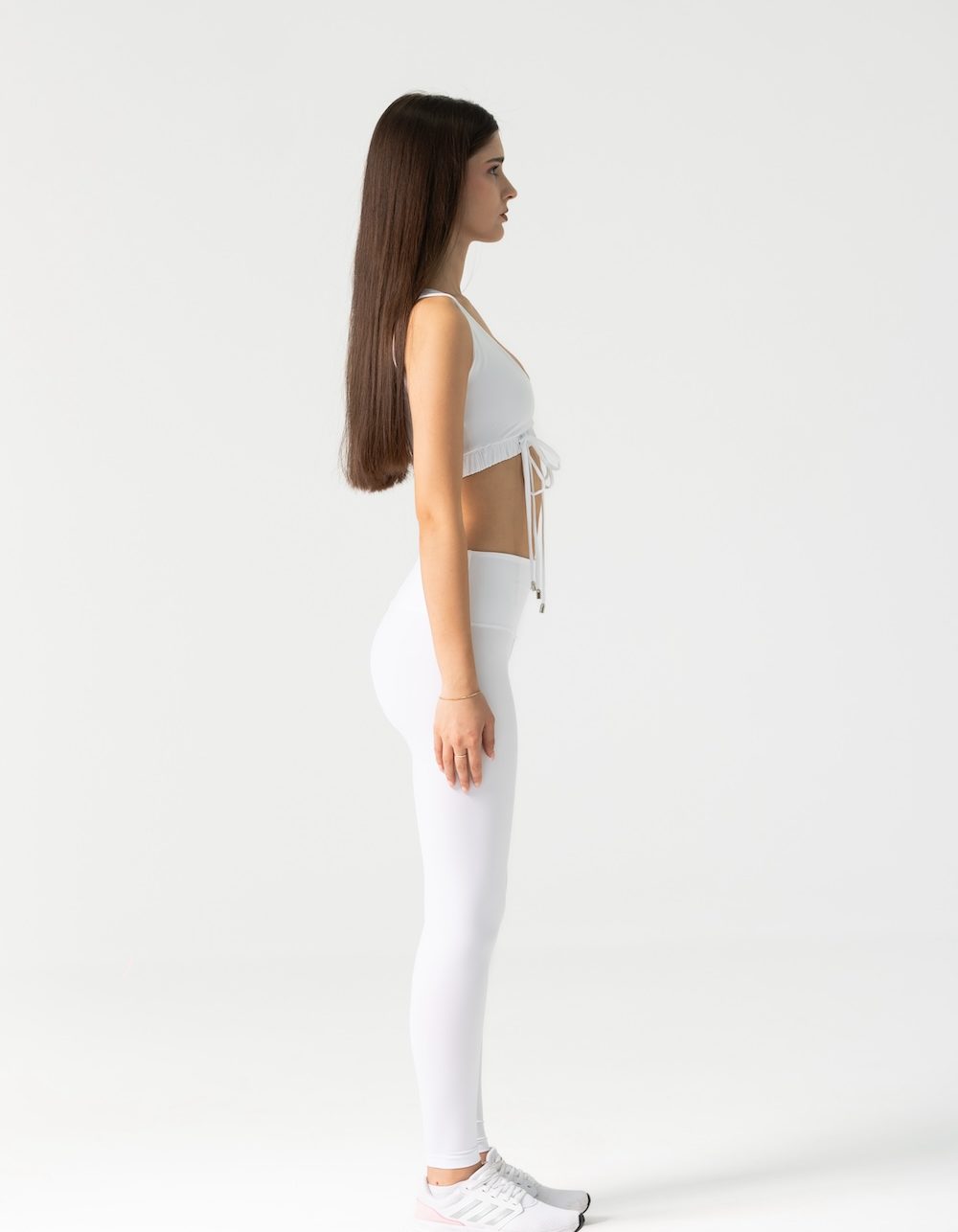 Amiel Slim Leggings Set in White - Image 3