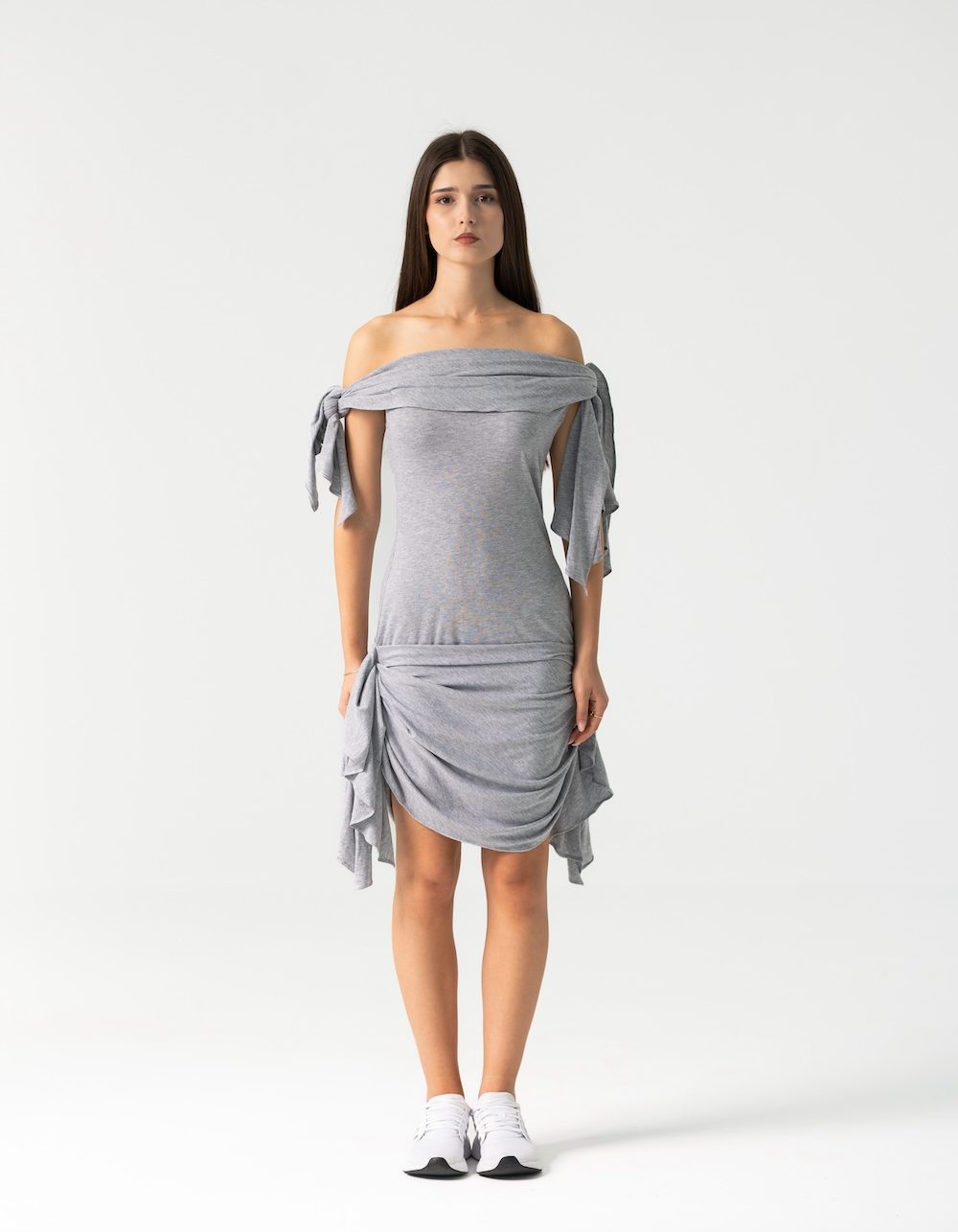 Chloe Dress in Grey Cotton