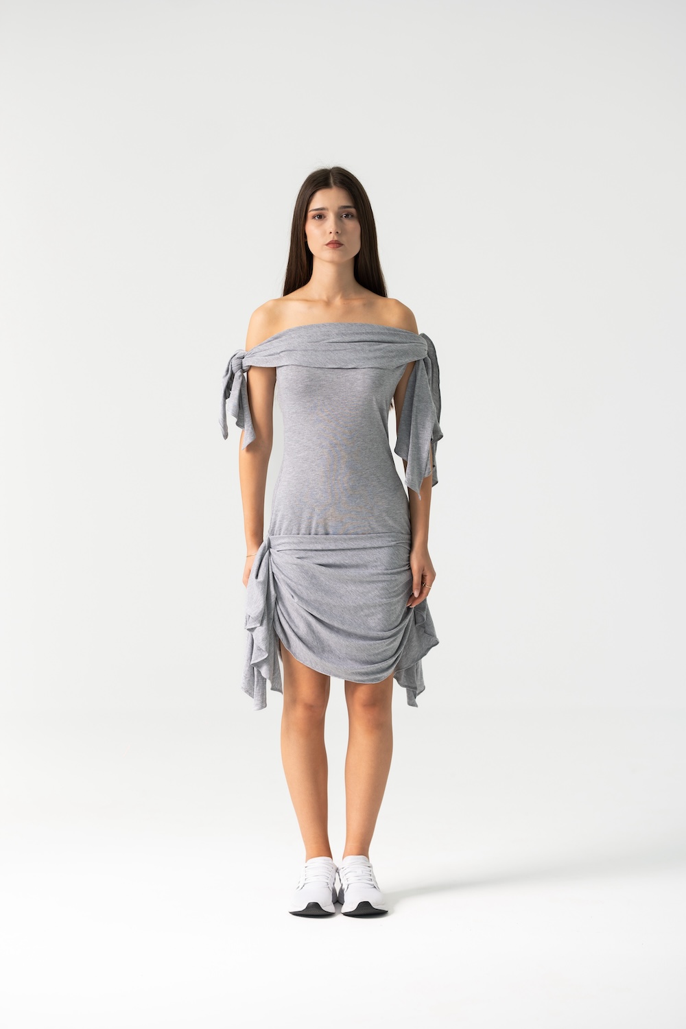 Chloe Dress in Grey Cotton